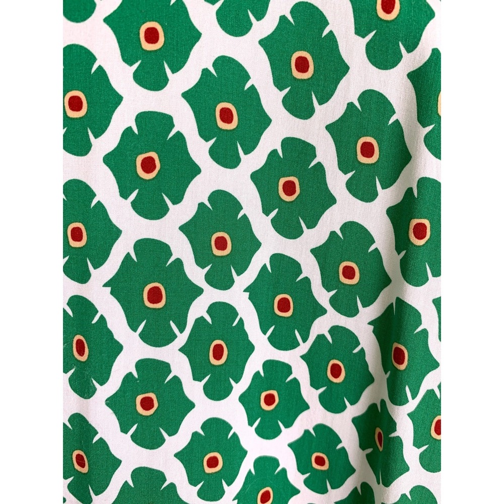 Anrabess Green Floral Puff Sleeve Maxi Shirt Dress XL Cottagecore Summer Resort - Picture 9 of 15